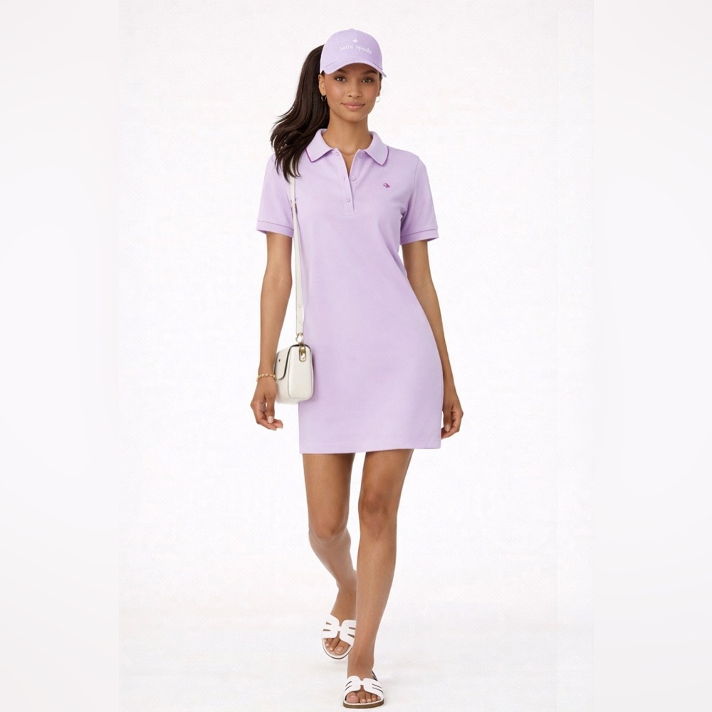 NWT SET Kate Spade Med Polo Dress & Logo Baseball Cap Lavender $287 Retail